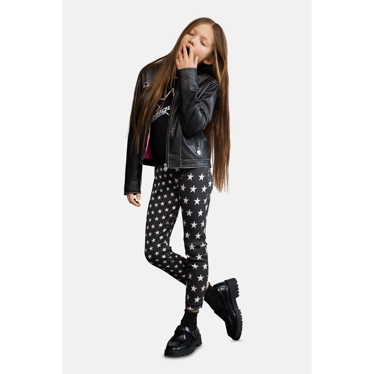 Legging imprimé étoiles noir, DESIGUAL