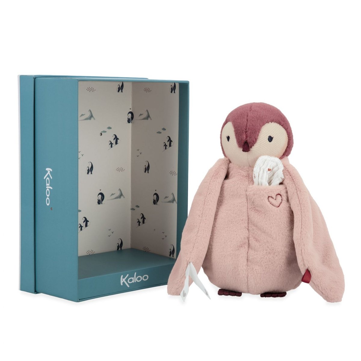 Complices - peluche à bisous manchot - rose - 20cm rose, KALOO