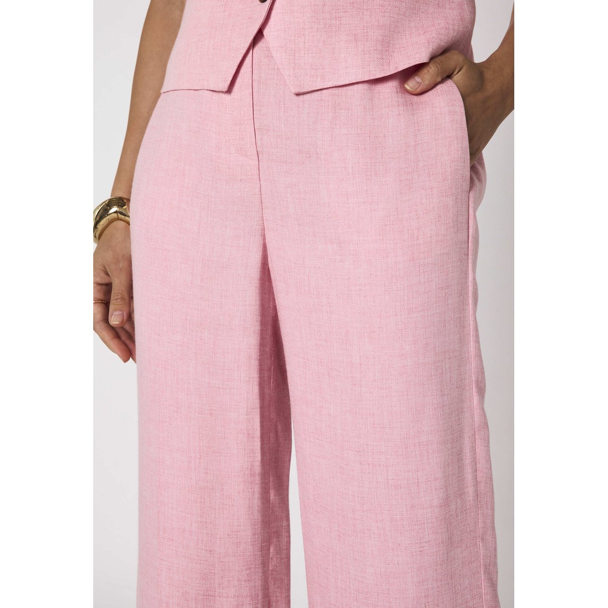 Pantalon de tailleur taille haute LAYLA rose, Maison 123