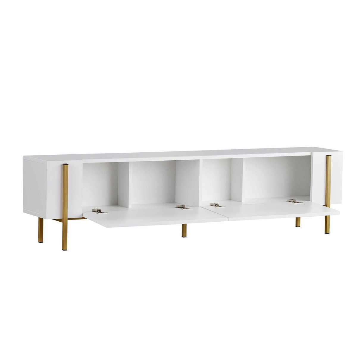Meuble TV 2 portes 180 cm MARFA blanc - doré, PIER IMPORT