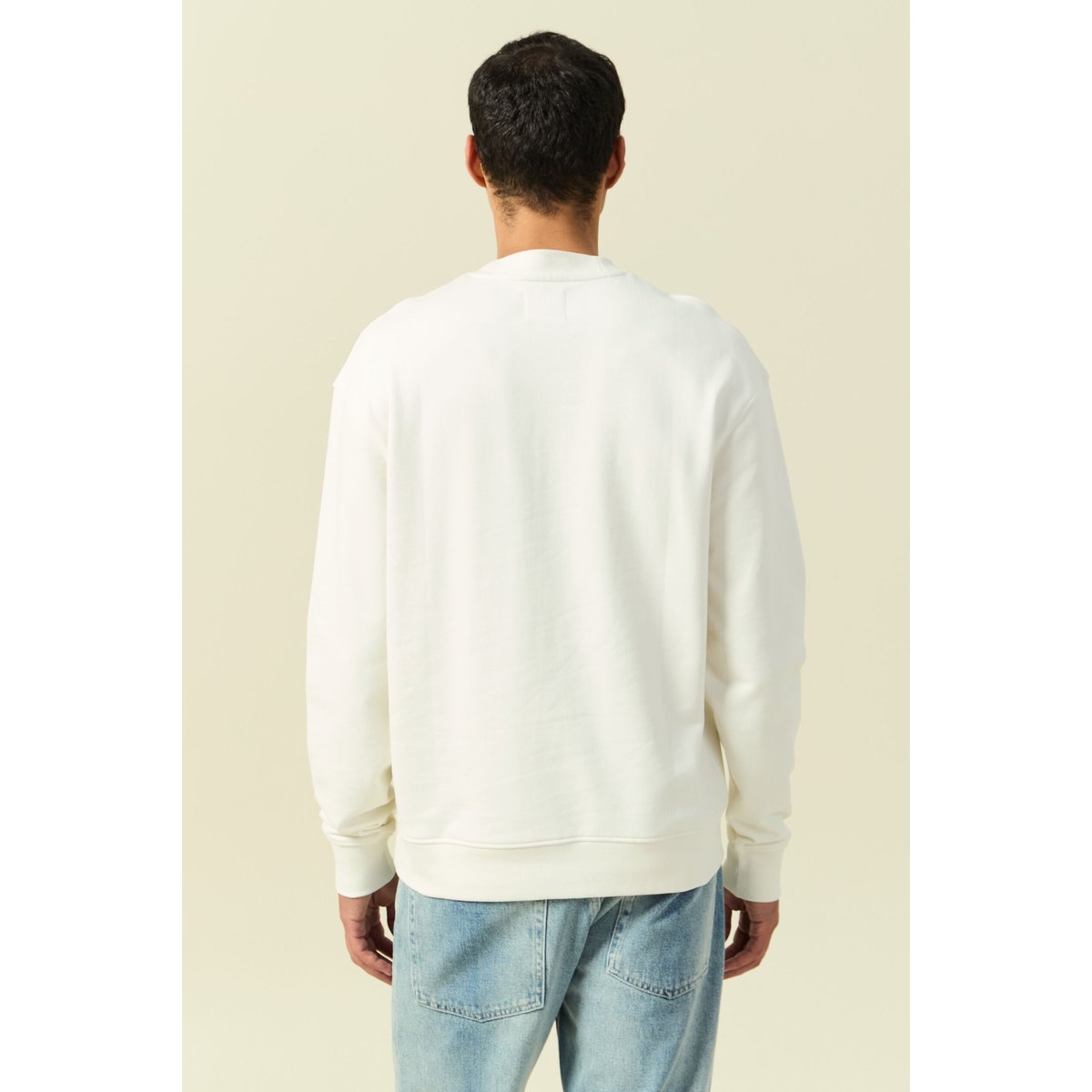 Sweat manches longues en coton ecru, BONOBO