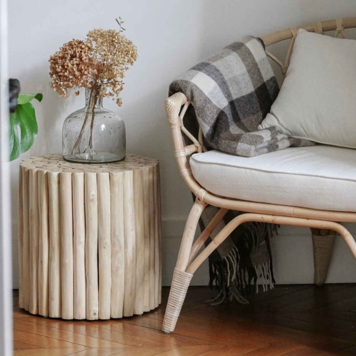 Table d'appoint ronde en teck JATI naturel, HYDILE