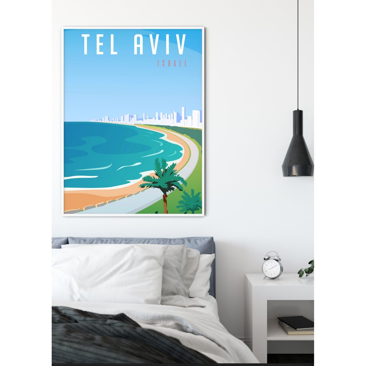 Affiche Tel Aviv blanc, L'AFFICHERIE