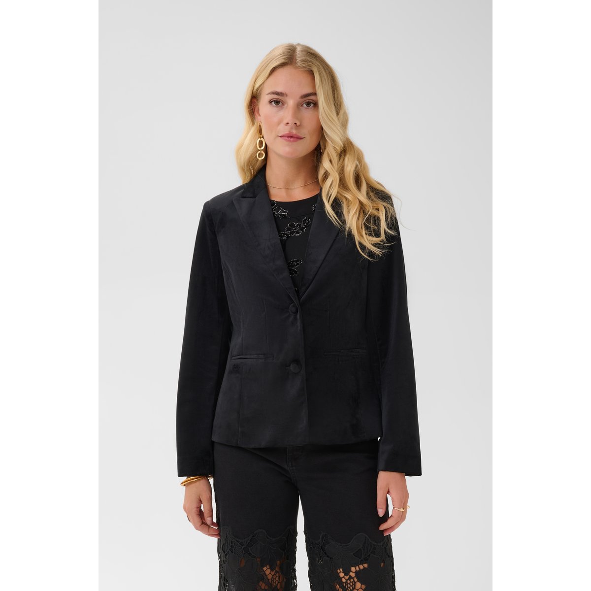 Blazer noir pitch black, CREAM