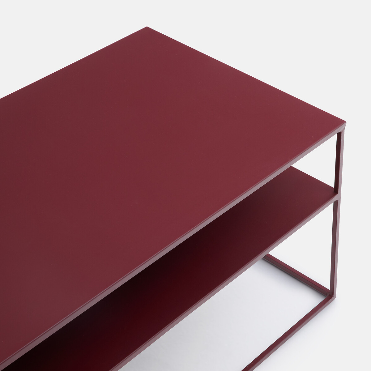 Table basse double plateau en métal acier, MIVA bordeaux, LA REDOUTE INTERIEURS
