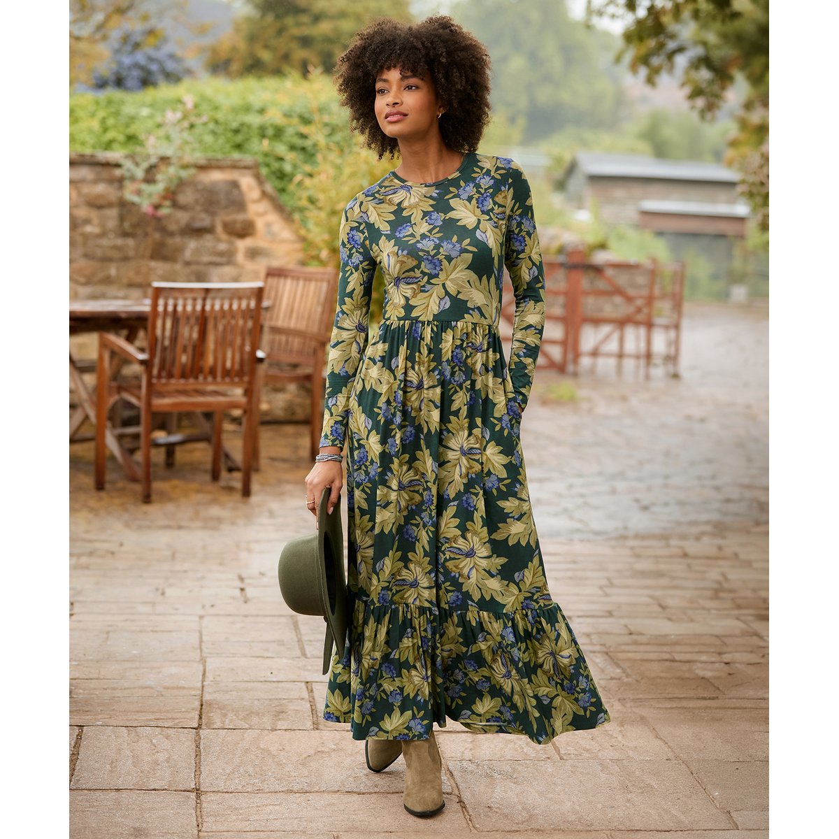 Robe Longue en Jersey à Manches Longues Orla vert, JOE BROWNS