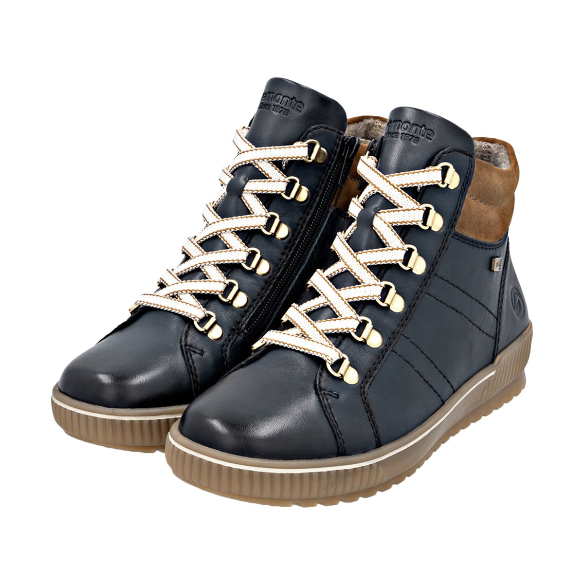 Basket Montante Cuir Rock bleu-combi, REMONTE