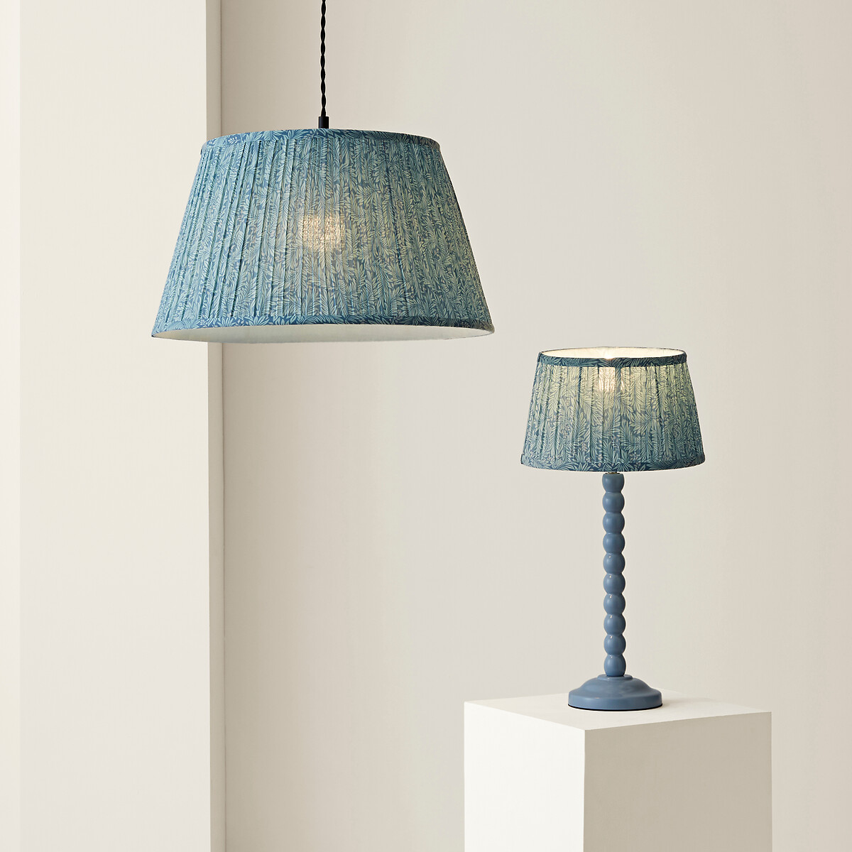 45cm Alicia Tapered Leaf Easy Fit Shade blue, SO'HOME