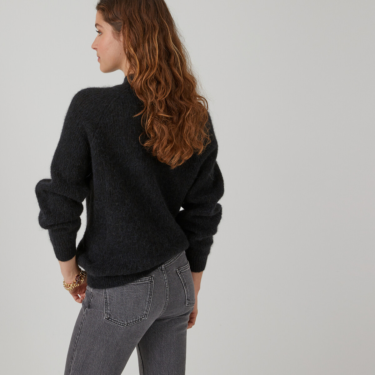Pull col montant alpaga mélangé Signature ARISTIDE noir, LA REDOUTE COLLECTIONS