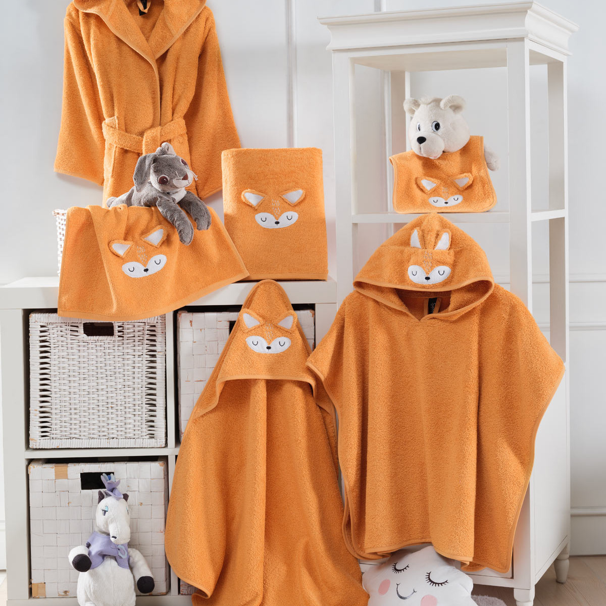 Lot de 2 bavoirs LITTLE FOXY caramel, SENSEI MAISON
