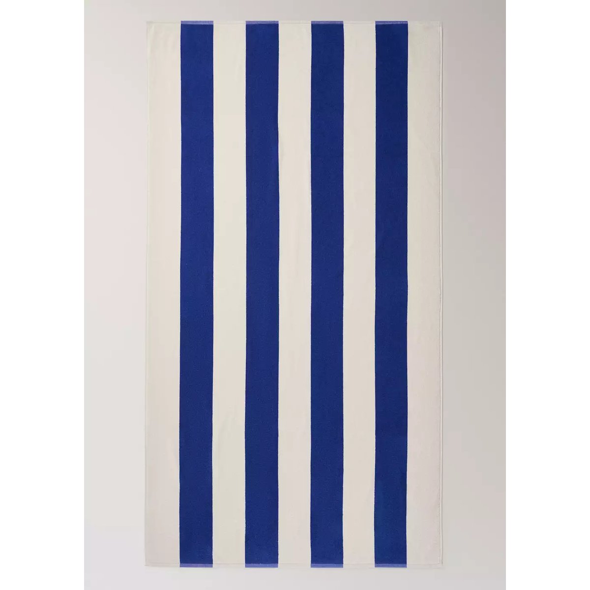 Serviette plage en coton bouclette à rayures bleu électrique, MANGO HOME