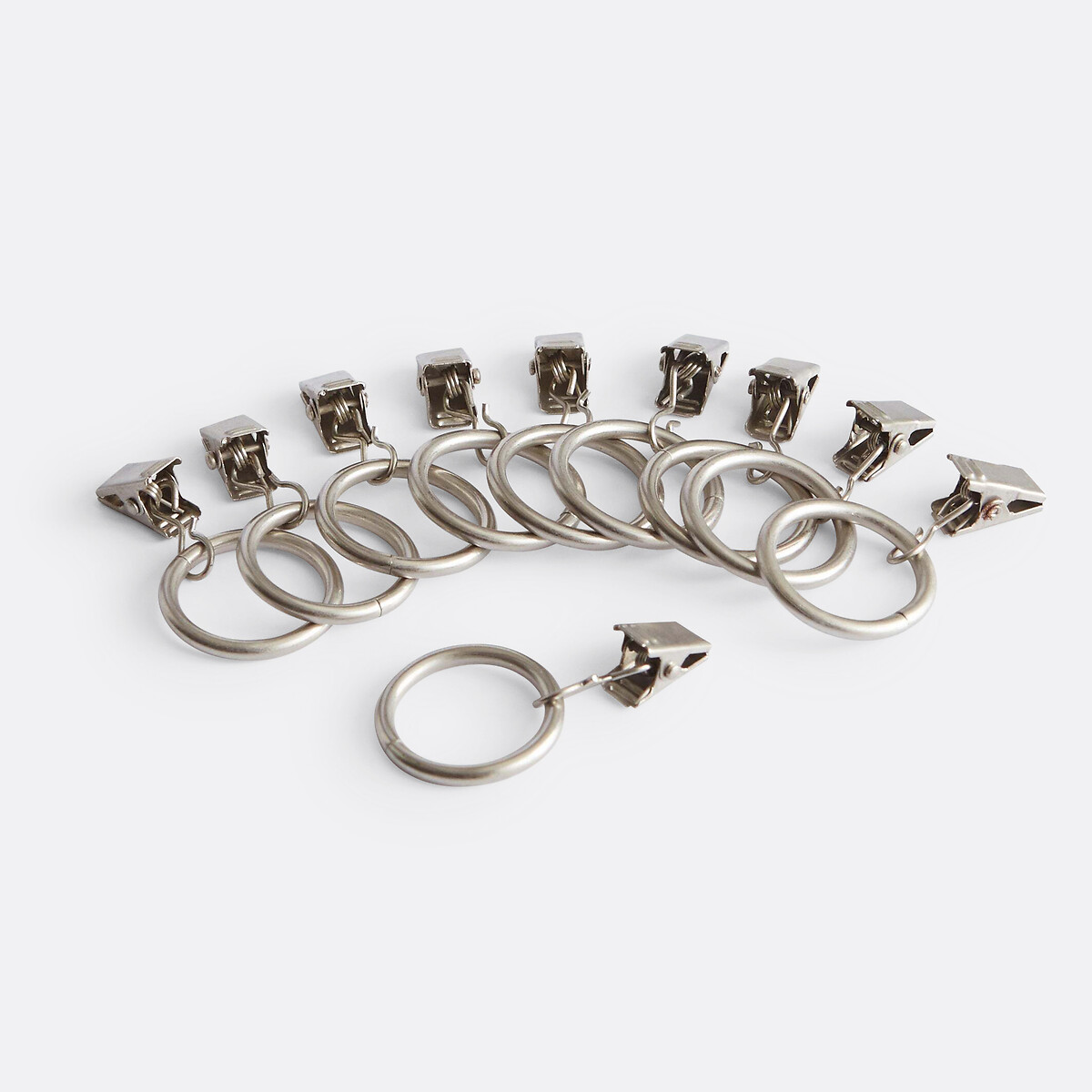 Confezione da 10 pinze con anelli ONEGA, diametro 25mm grigio cromato, LA REDOUTE INTERIEURS