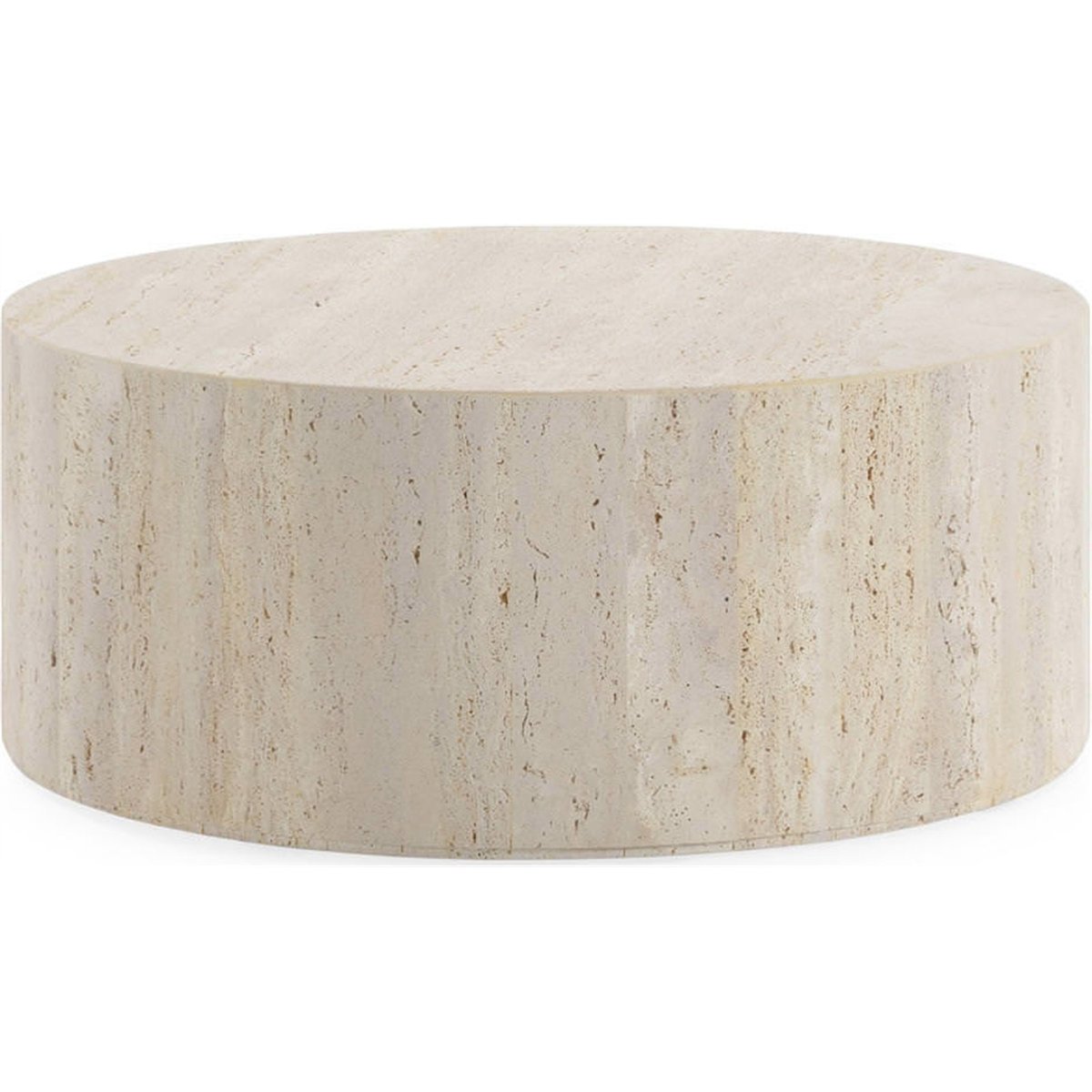 Table basse ronde en marbre travertin naturel, RECOLLECTION