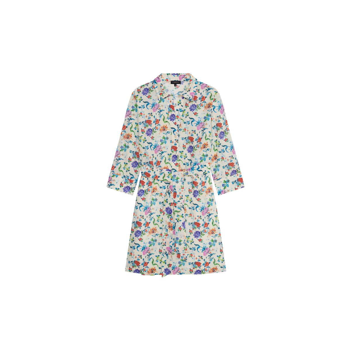 Robe courte col chemise ROBE RLAURANE ivoire, CAROLL
