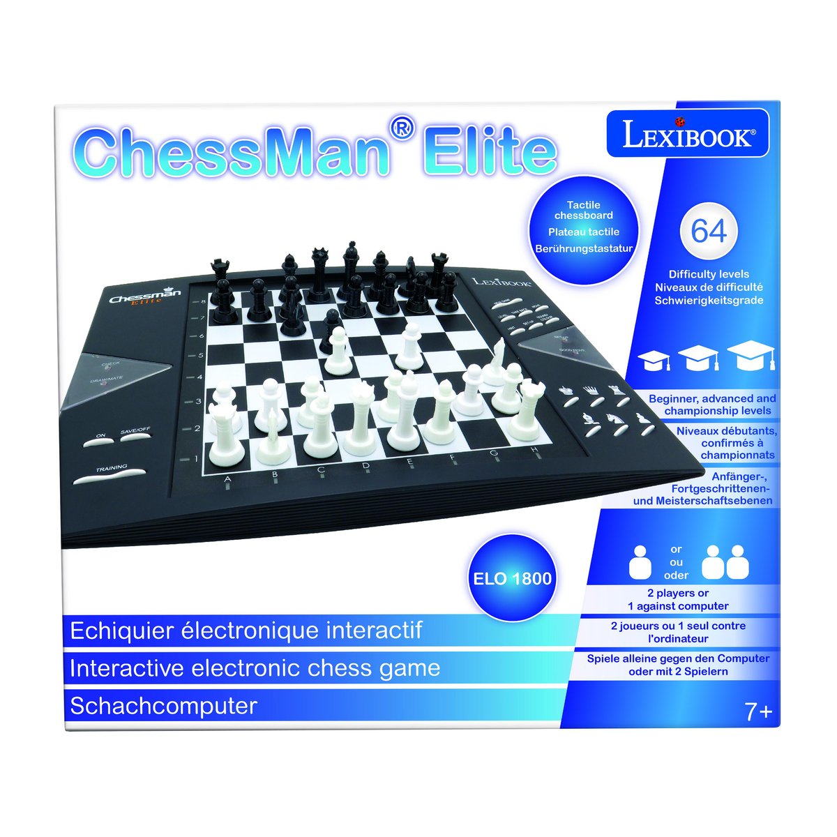 ChessMan Elite, jeu d'échecs électronique noir, LEXIBOOK