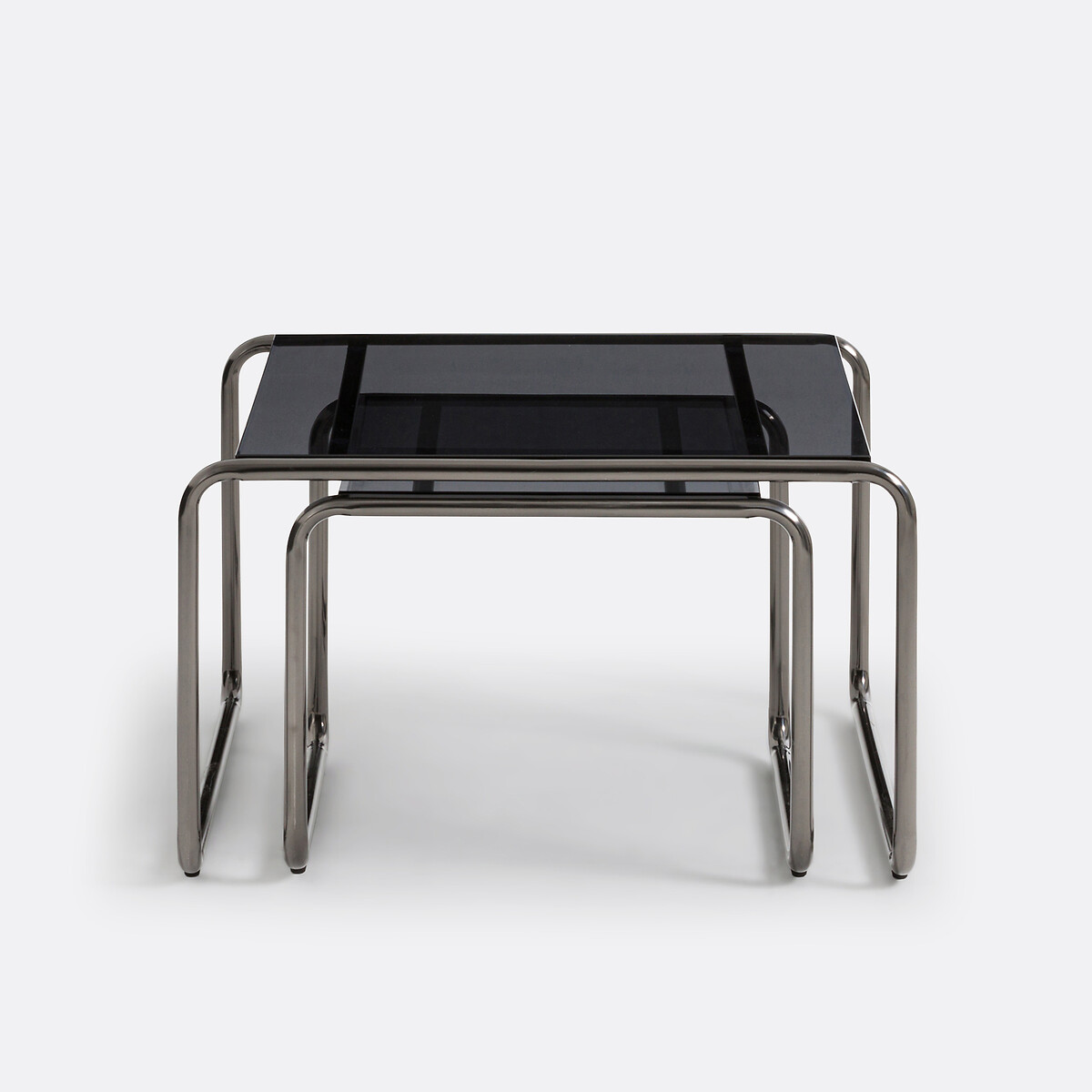 Lot de 2 tables basses en verre trempé, Neso noir, LA REDOUTE INTERIEURS