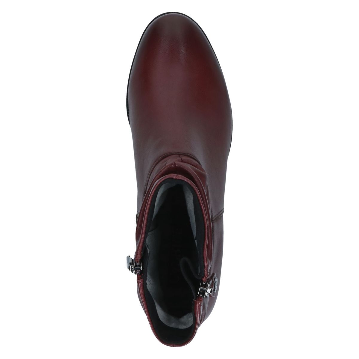 Bottine en cuir rouge merlot, CAPRICE