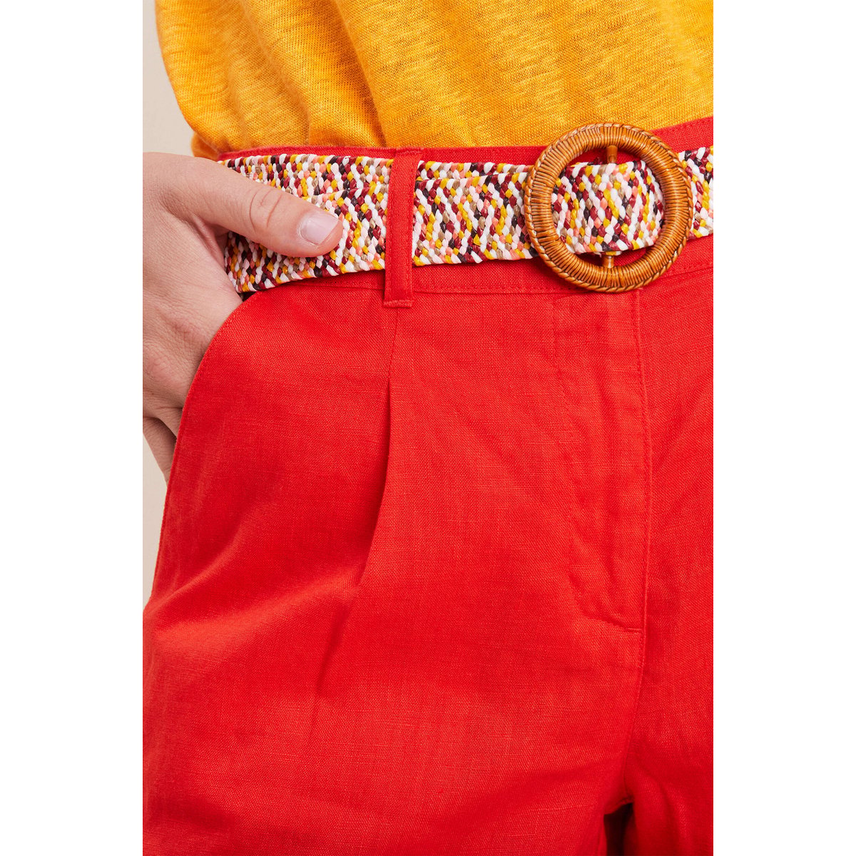 Pantalon large ceinturé orange, BREAL