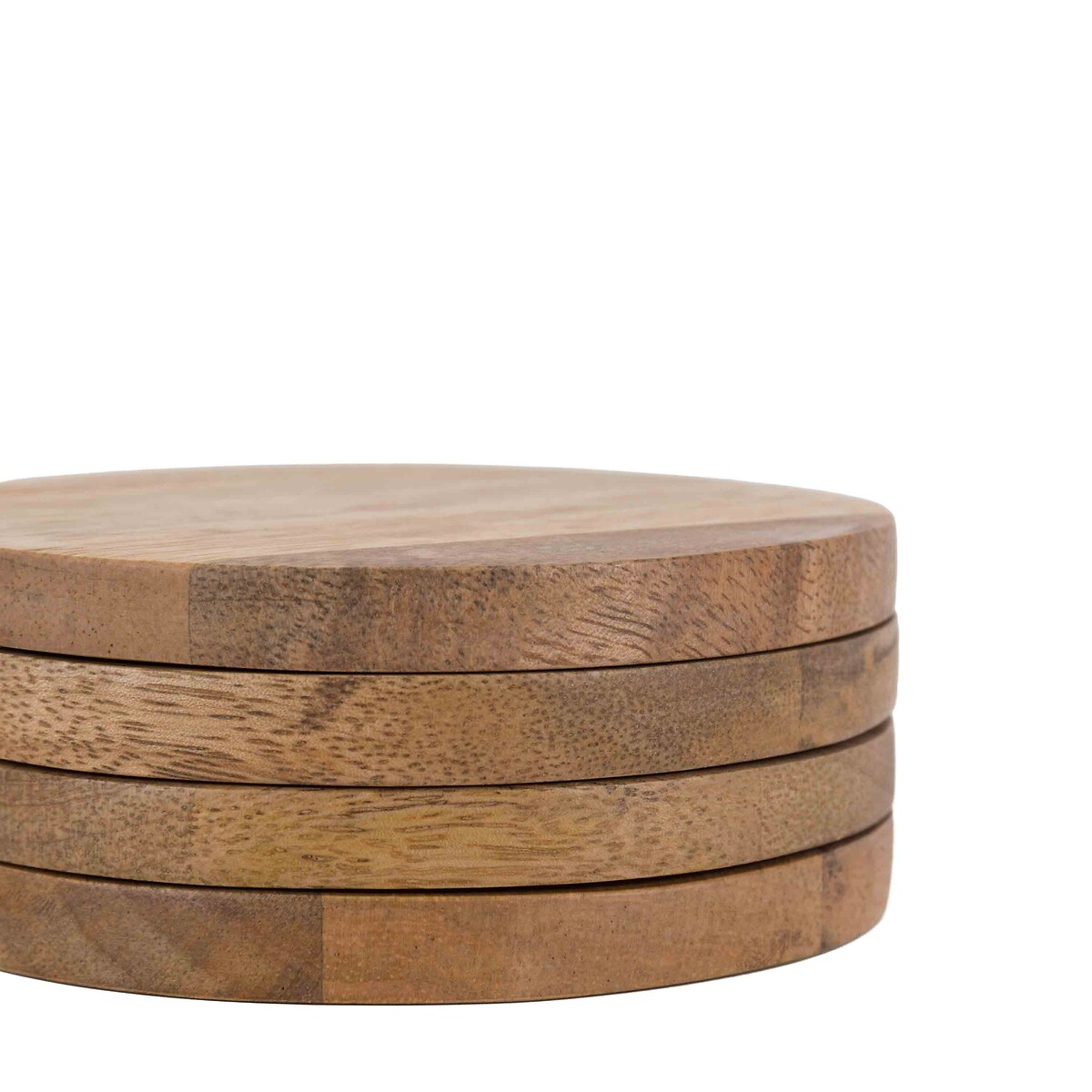 Set of 4 Mango Wood Coasters brown , ÉDITÉ