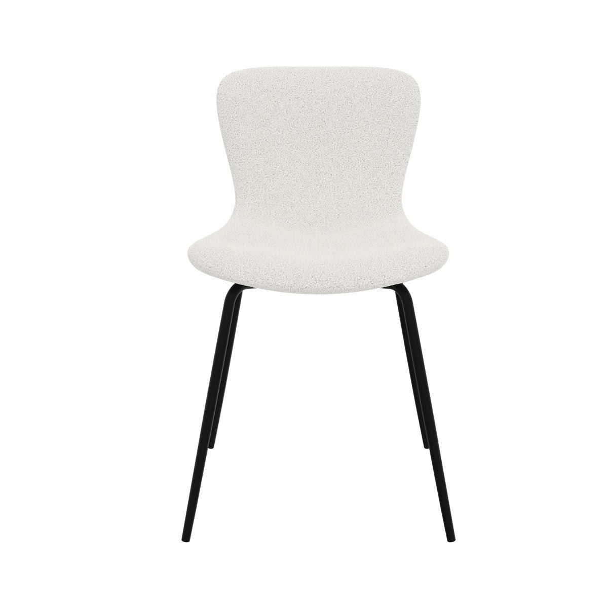 Lot de 2 chaises et pieds en métal - KOKO blanc, pieds noirs, MAISON PAVANE