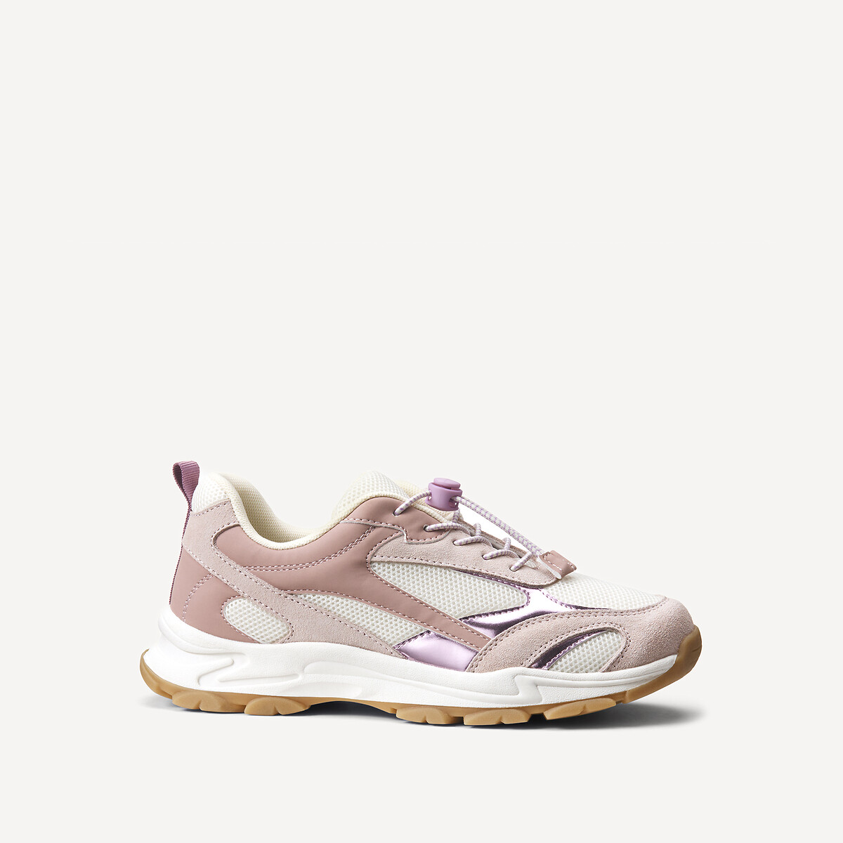 Baskets running à lacets élastiques rose, LA REDOUTE COLLECTIONS
