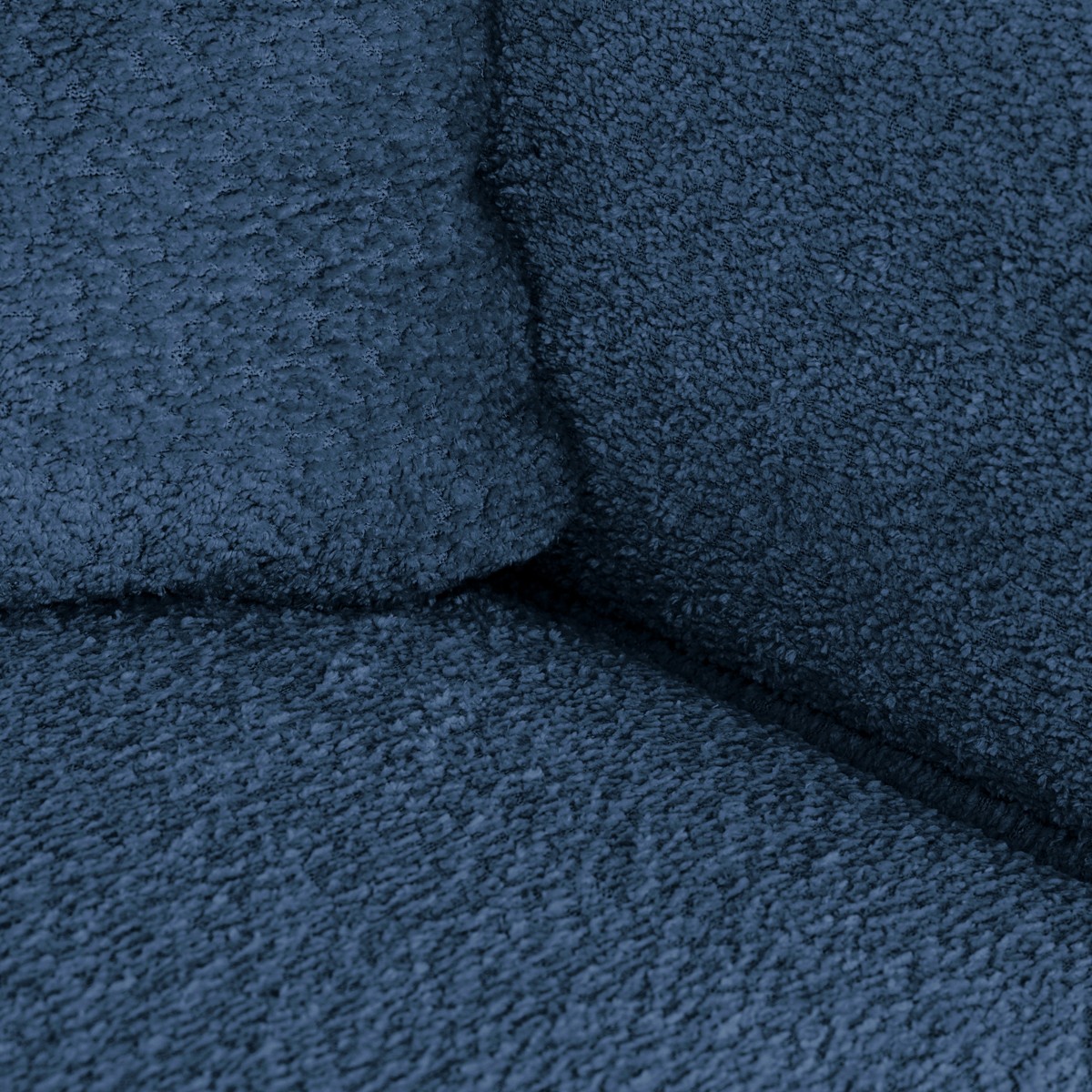 Canapé d'angle à gauche convertible 3 places en tissu bouclé - ASTI bleu foncé, HOMIFAB
