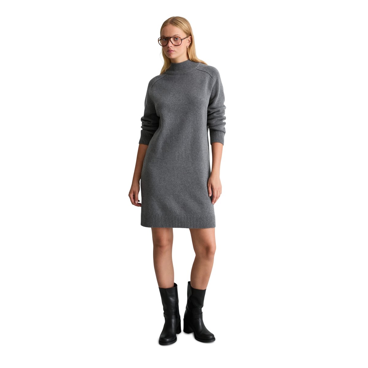 Robe en maille oversize en mélange de laine doux gris, MARC O’POLO DENIM