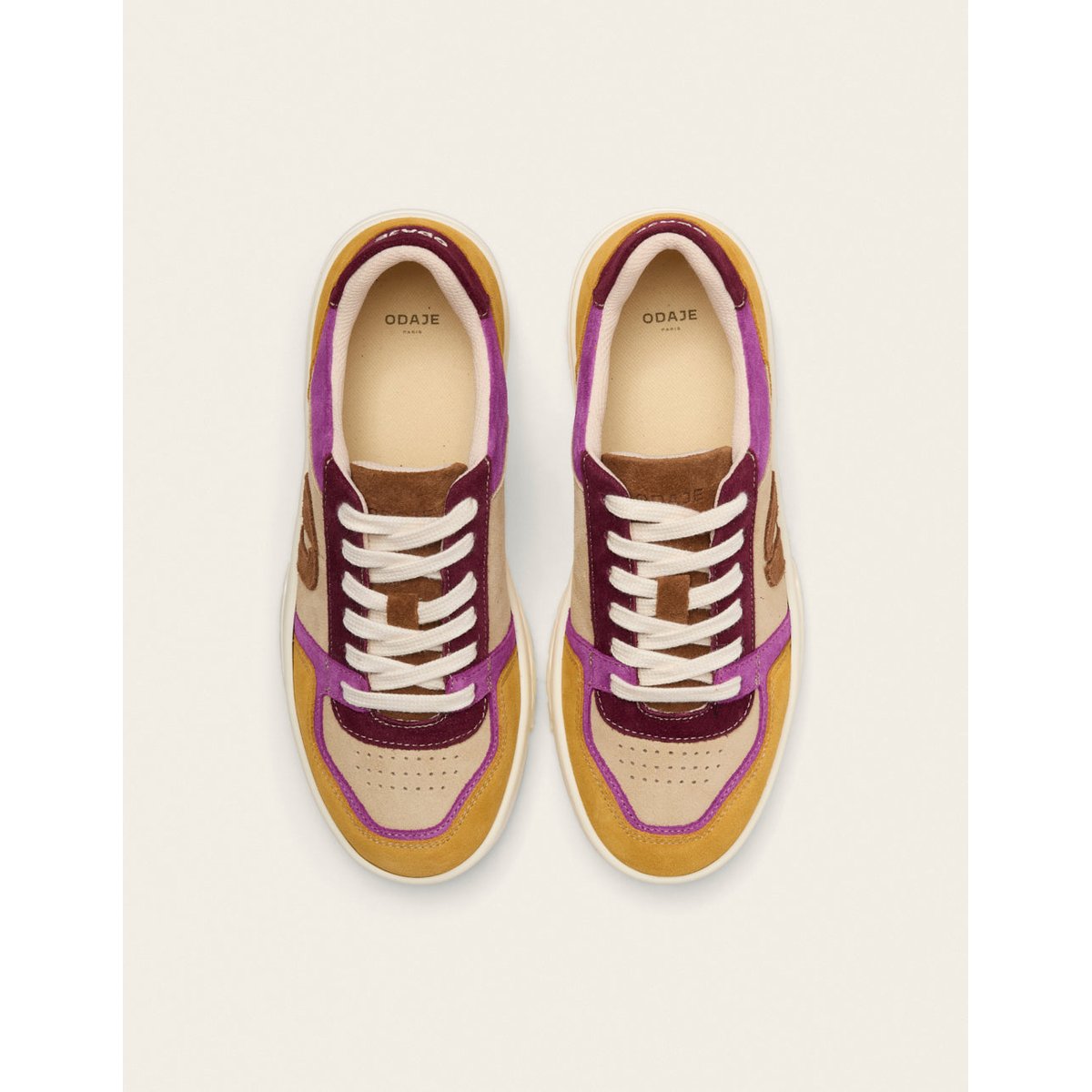 Baskets NORA ocre violet beige, ODAJE