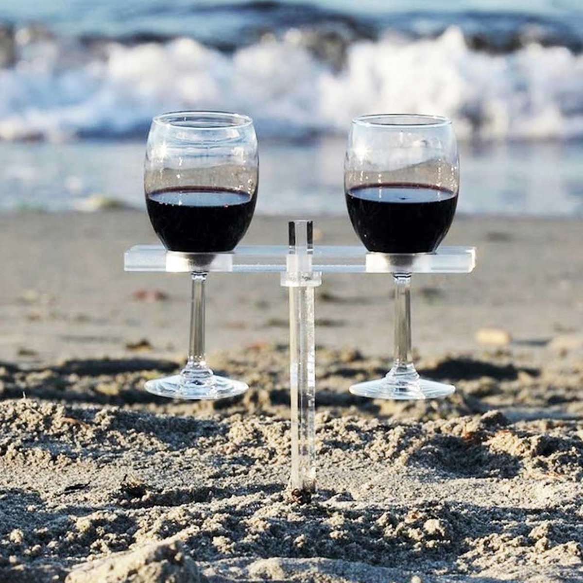 Porte-verre transparent pour deux 2 verres autres, LES JARDINS DE LA COMTESSE