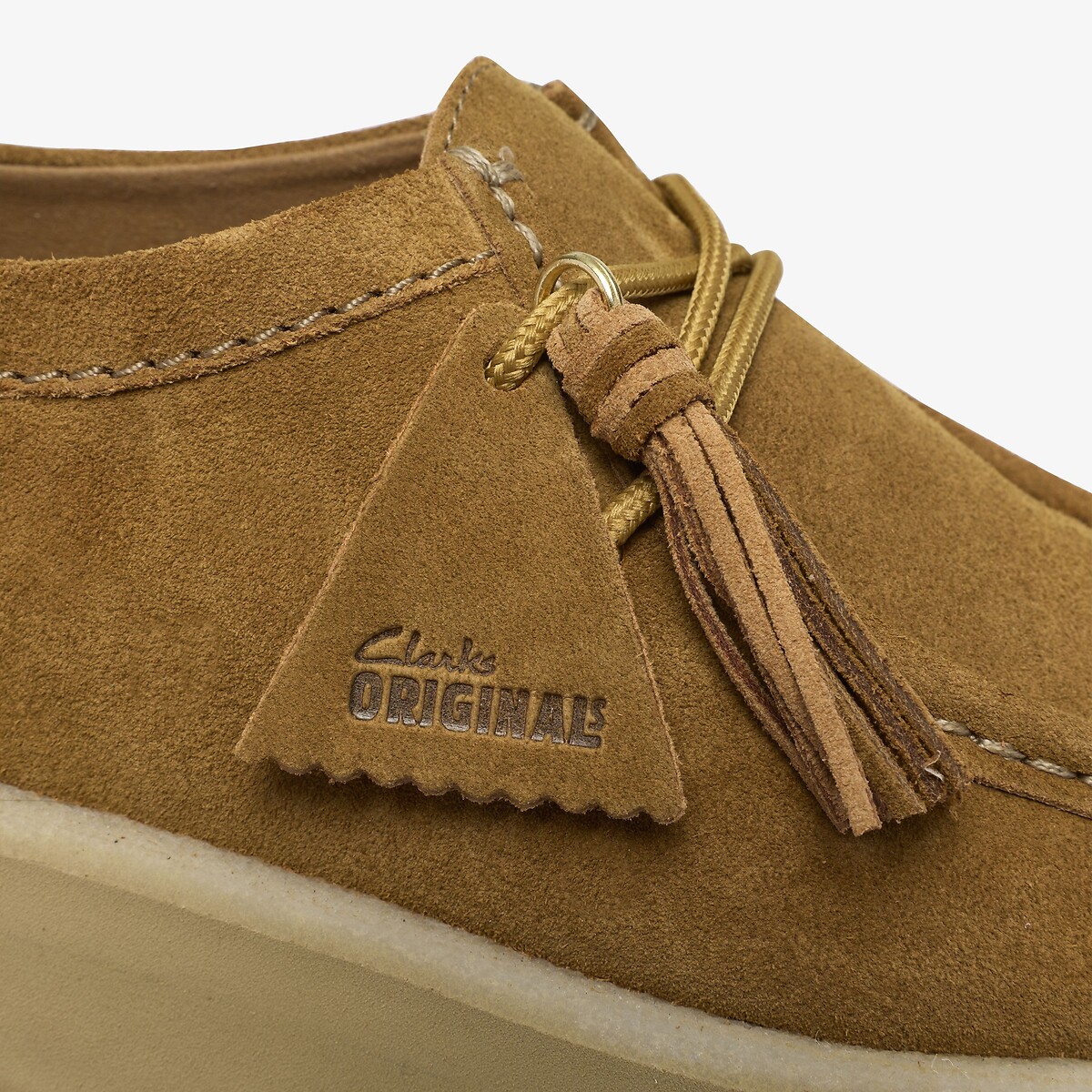 Scarpe in pelle scamosciata, suola con zeppa, MEARE WALLA marrone, CLARKS