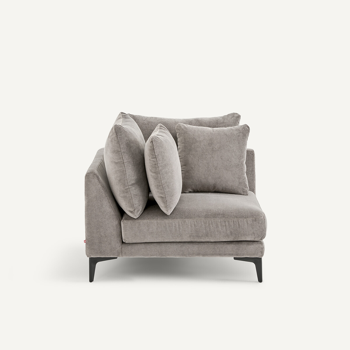 Canapé d'angle en velours stone, MODERNISTE gris souris, EMMANUEL GALLINA X AM.PM
