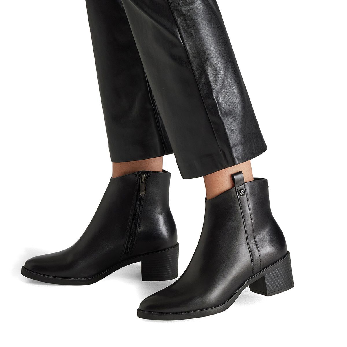 Bottine en cuir noir, MARCO TOZZI