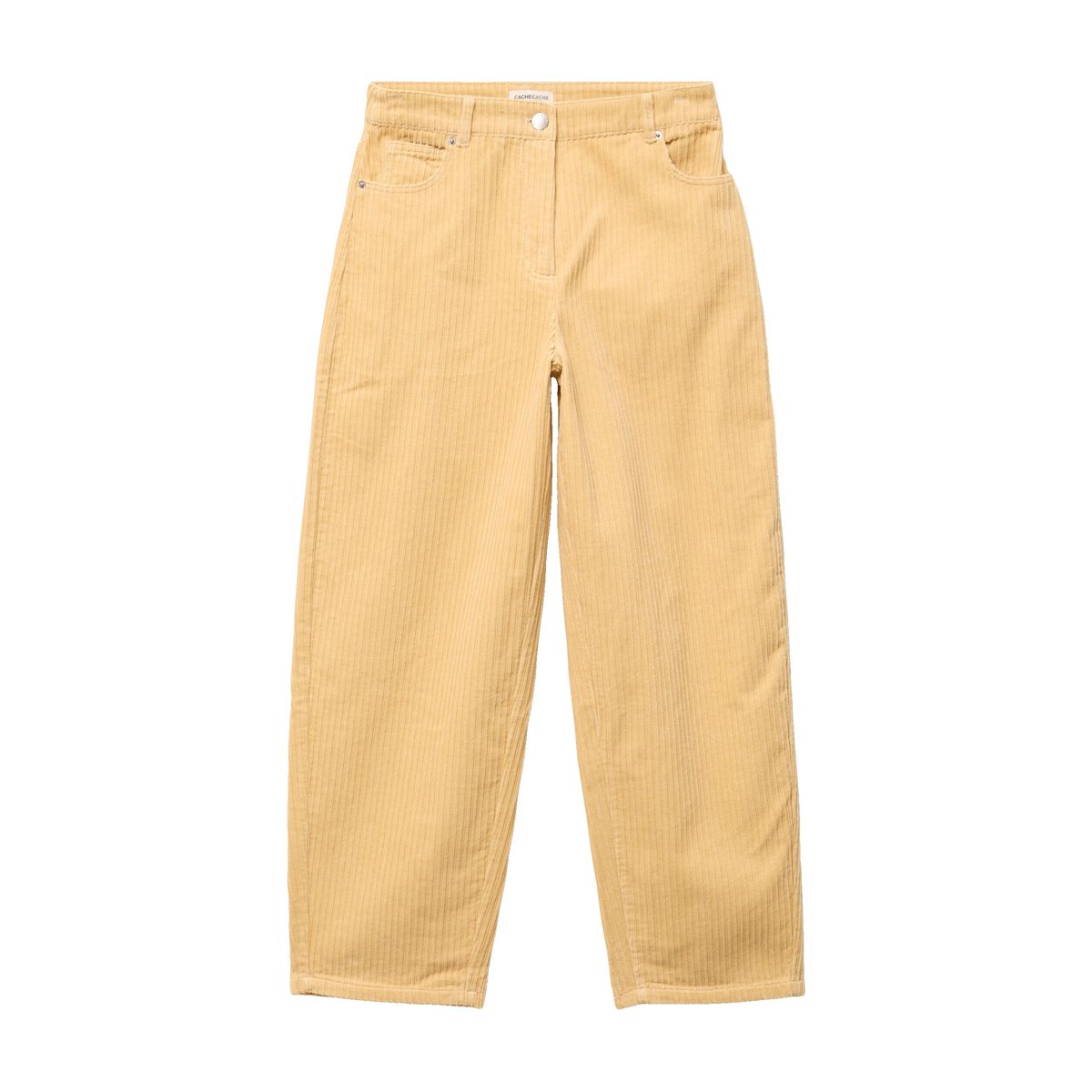Pantalon large en velours jaune, CACHE CACHE