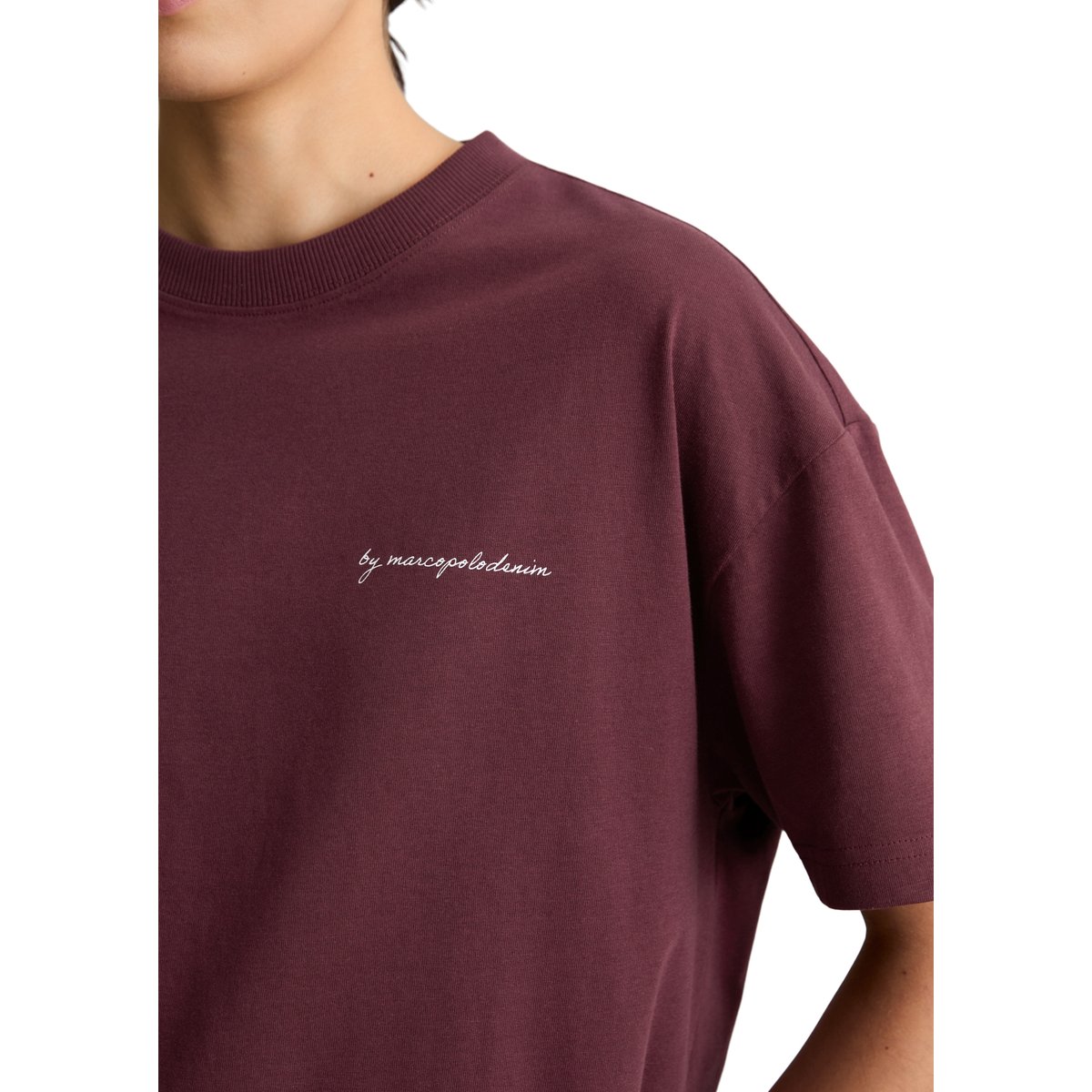 T-shirt relaxed avec impression dans le dos rouge foncé, MARC O’POLO DENIM