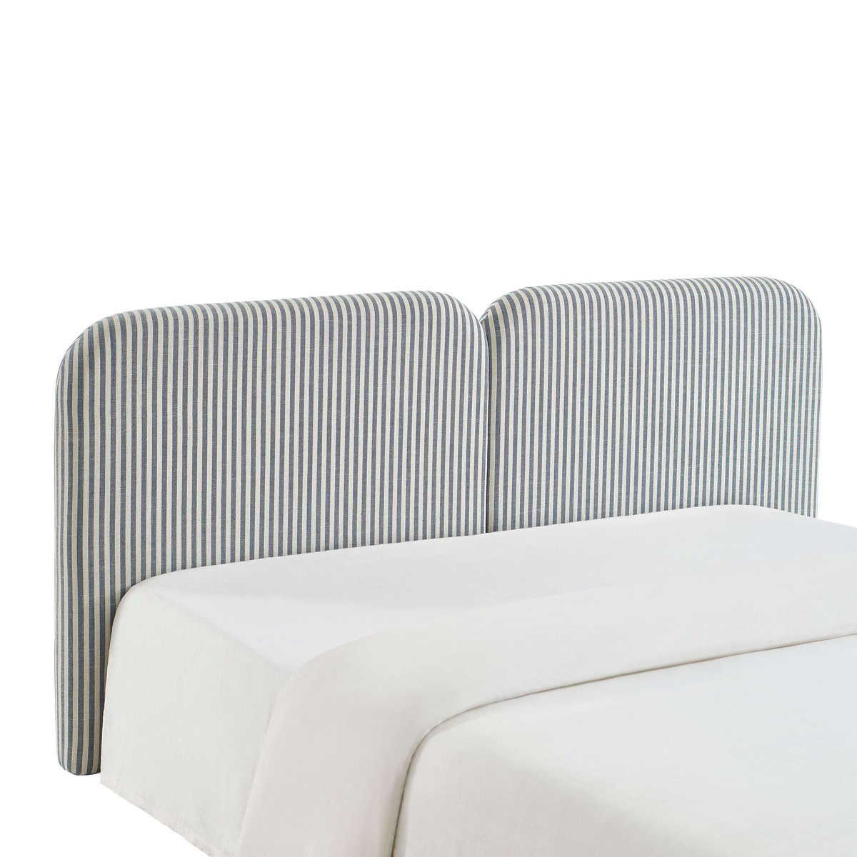 Tête de lit en tissu LOUISON bleu et blanc, SORELH