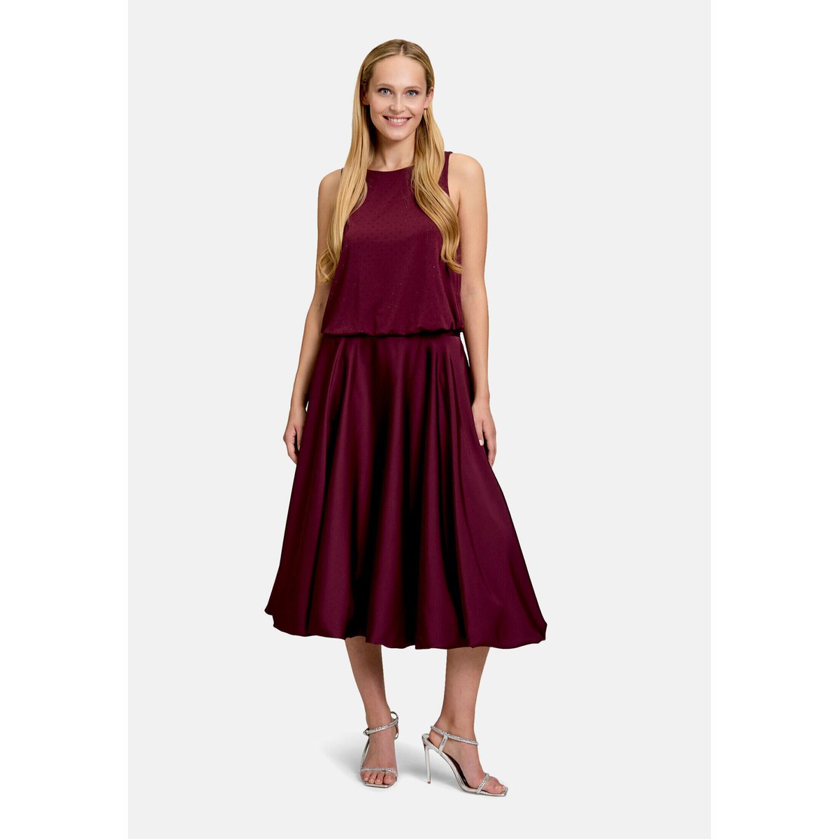 Haut façon blouse au look scintillant deep dahlia, VERA MONT