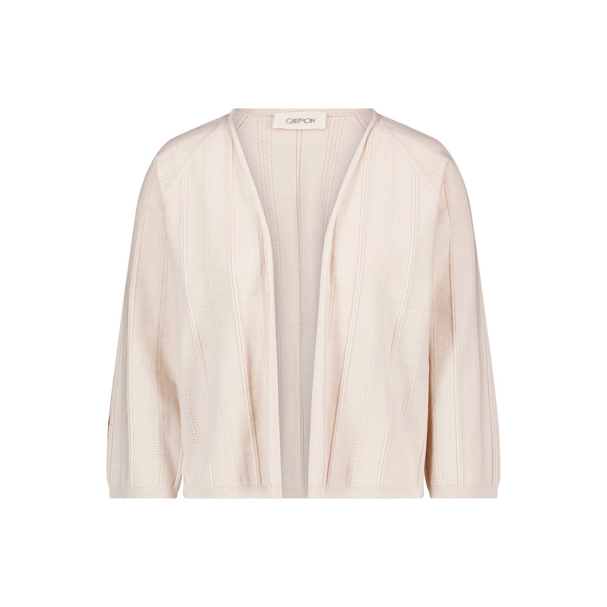 Cardigan en maille à encolure ronde silky beige, CARTOON
