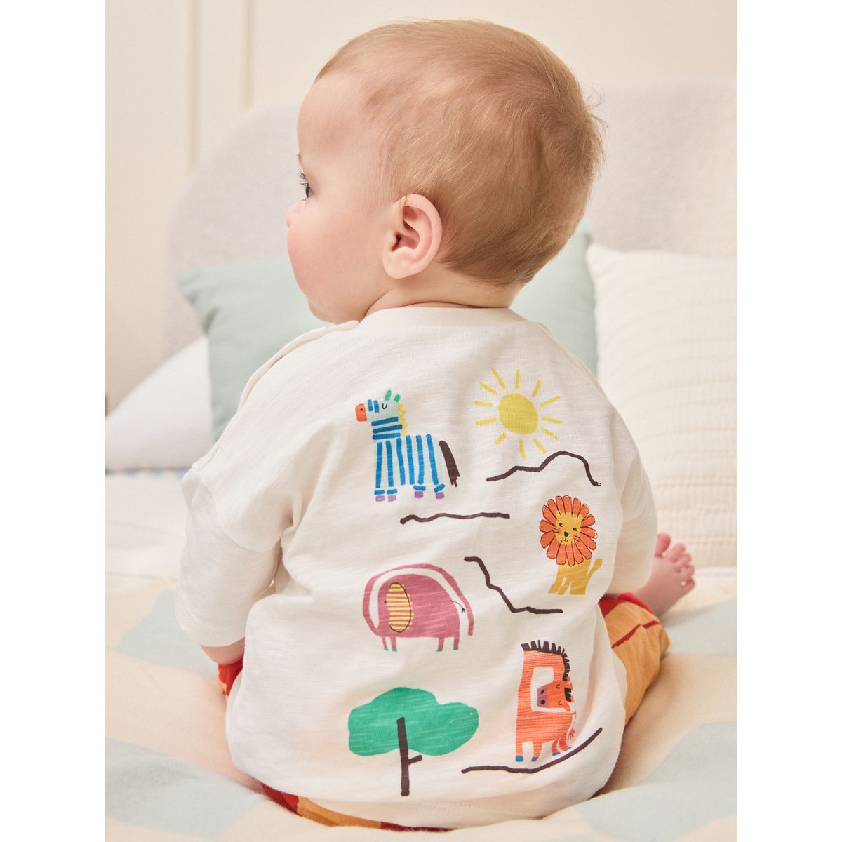 Ensemble bébé avec haut et pantalon animaux du safari à rayures orange, NEXT