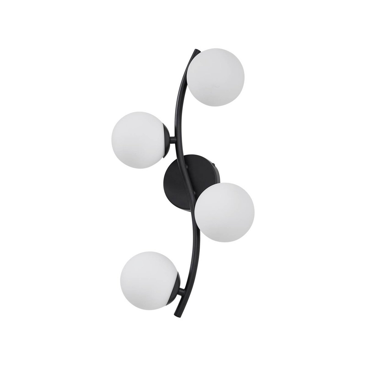 Applique en verre moderne, Josiana blanc, noir, LINDBY