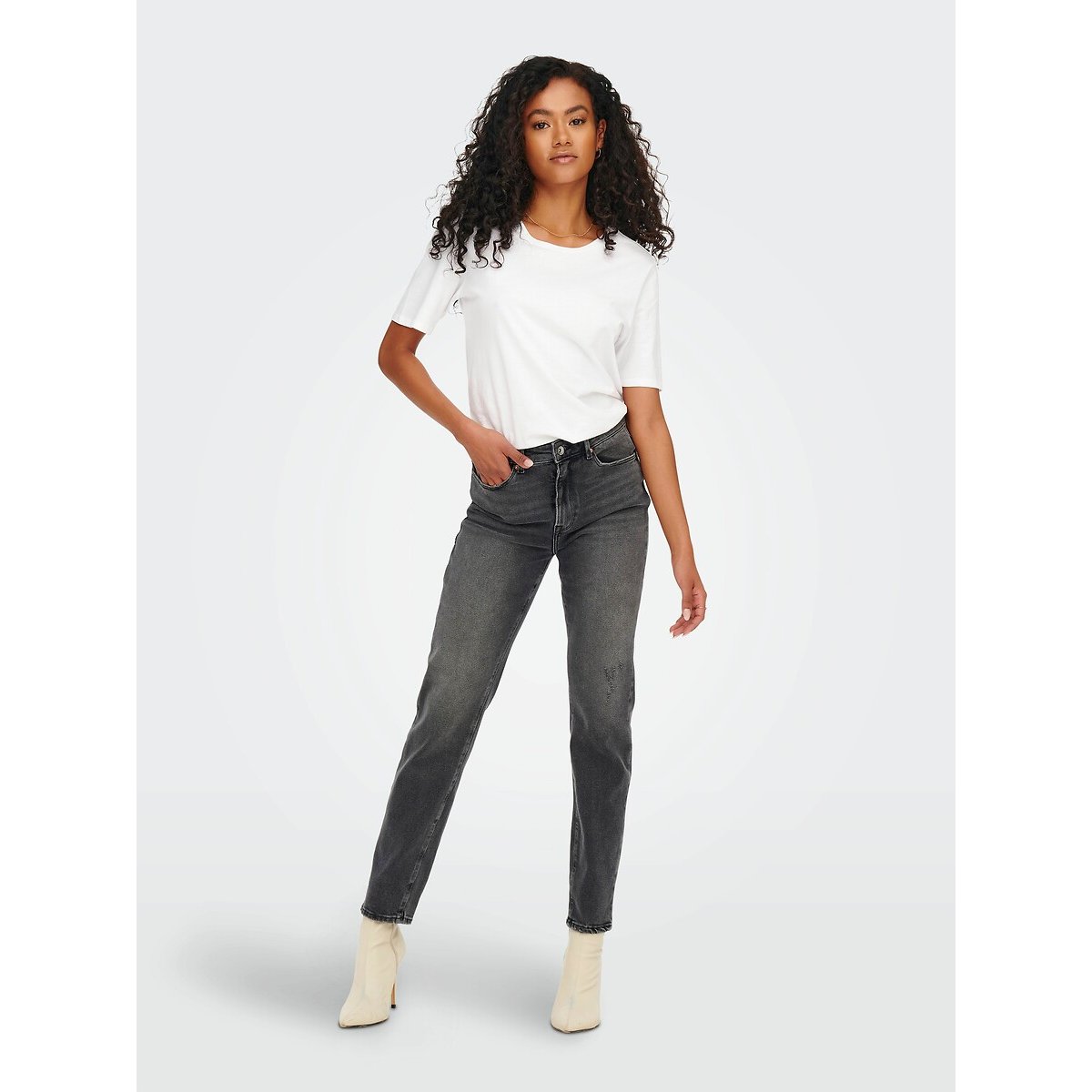 Slim Fit Jeans with High Waist denim grey, ONLY