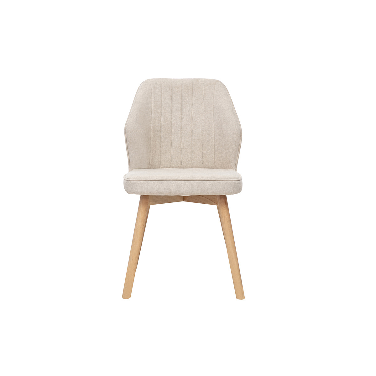 Chaises design en tissu effet velours (lot de 2) FANETTE beige naturel, MILIBOO