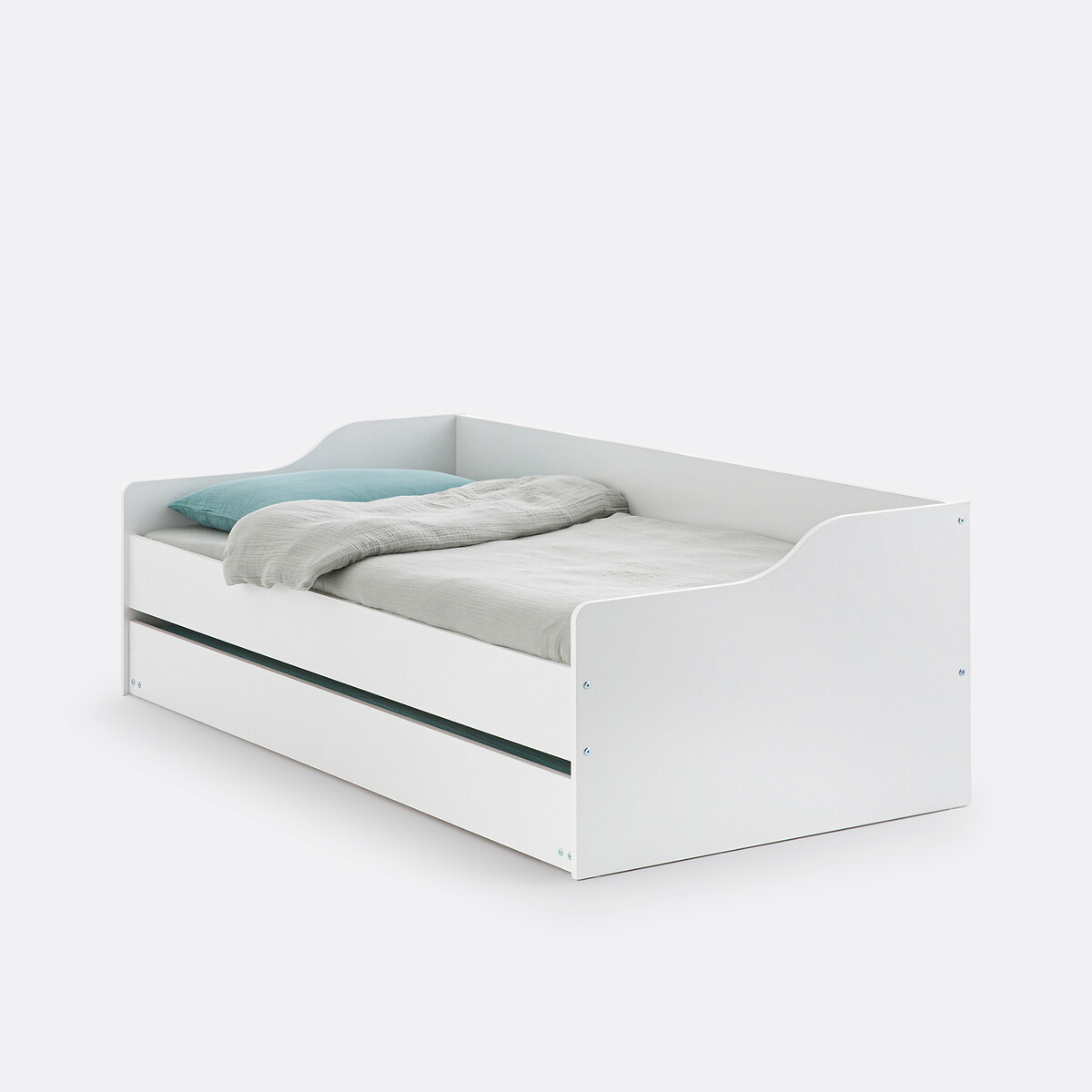Lit banquette gigogne avec sommiers, Arrie blanc, SO'HOME