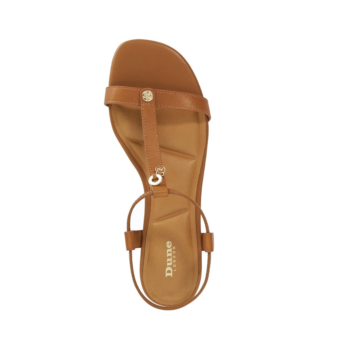 Sandales plates style Salomé - LYRA tan-leather, DUNE LONDON