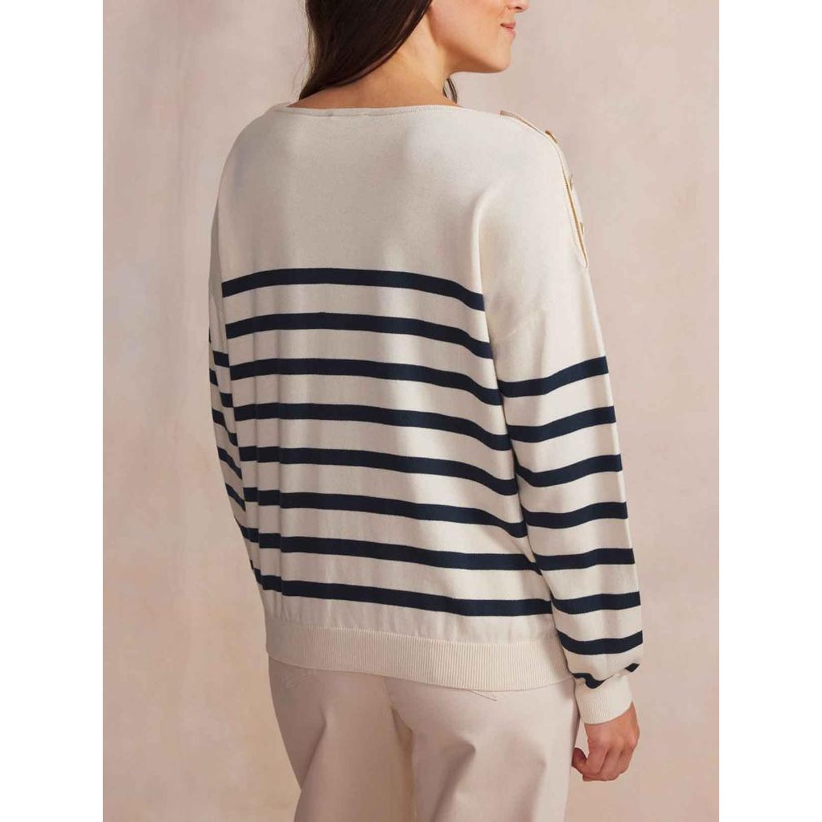 Pull col bateau SELENPUL ecru, TBS
