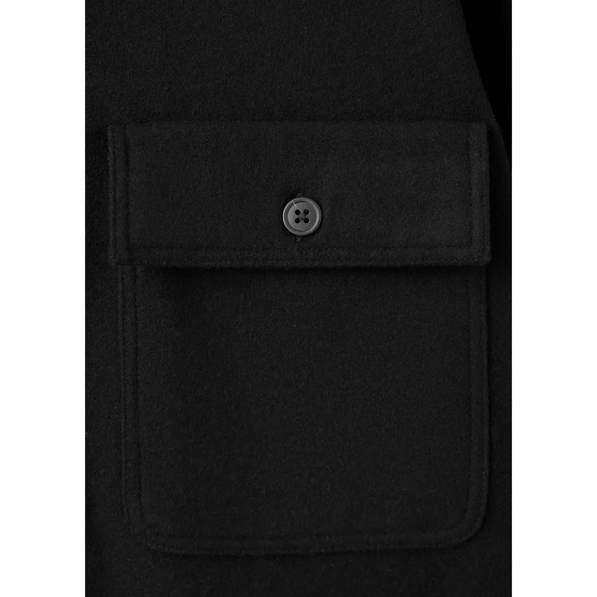 Surchemise laine mélangée poches noir, MANGO MAN