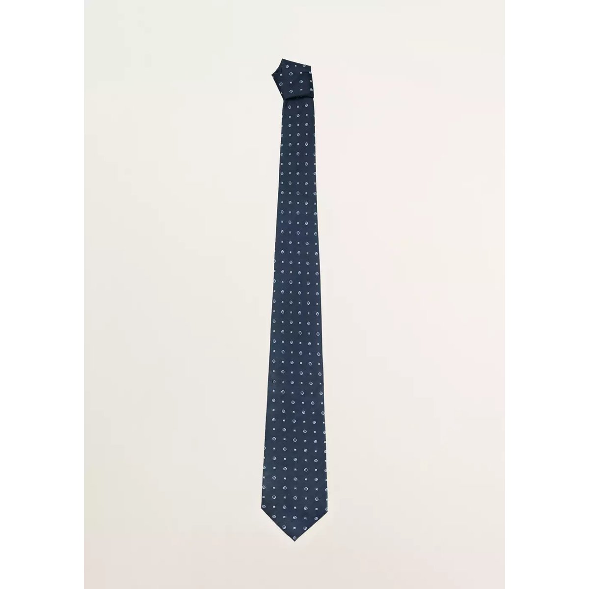 Cravate 100 % soie imprimé bleu marine, MANGO MAN