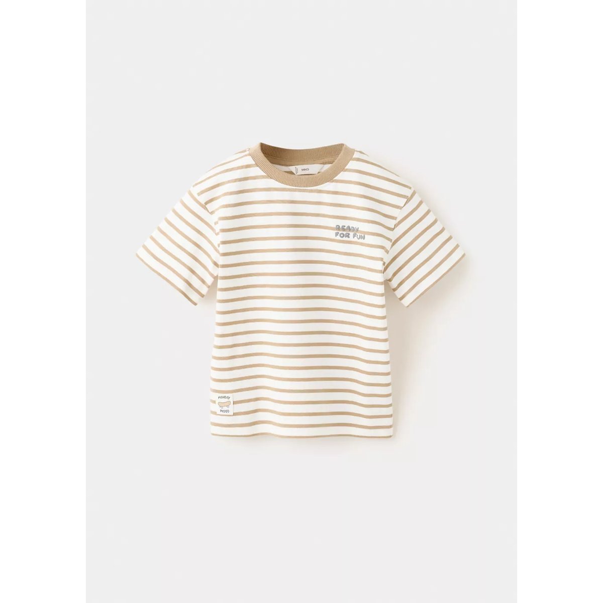 T-shirt 100 % coton rayures blanc cassé, MANGO BABY