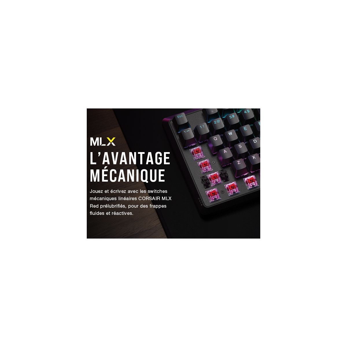 Clavier gamer K70 Core Gris couleur unique, CORSAIR