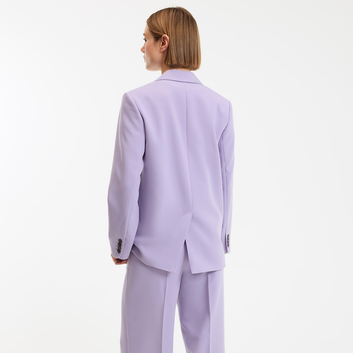Blazer coupe droite, simple boutonnage violet parme, LA REDOUTE COLLECTIONS