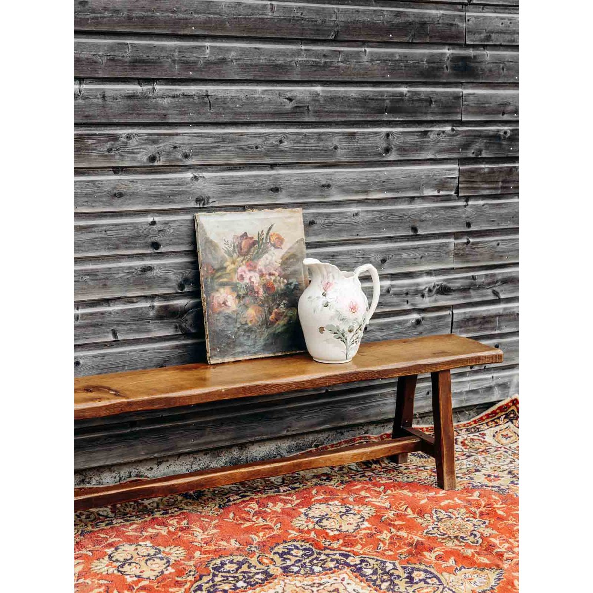 Banc de ferme Antoine N°437 - Bon état marron, DEBONGOUT